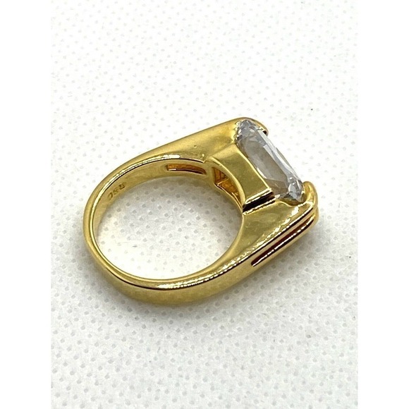Estate RSC Ring Cubic Zirconium Art Deco Geometric Bling R.S. Covenant Size 7.5 - Picture 7 of 9